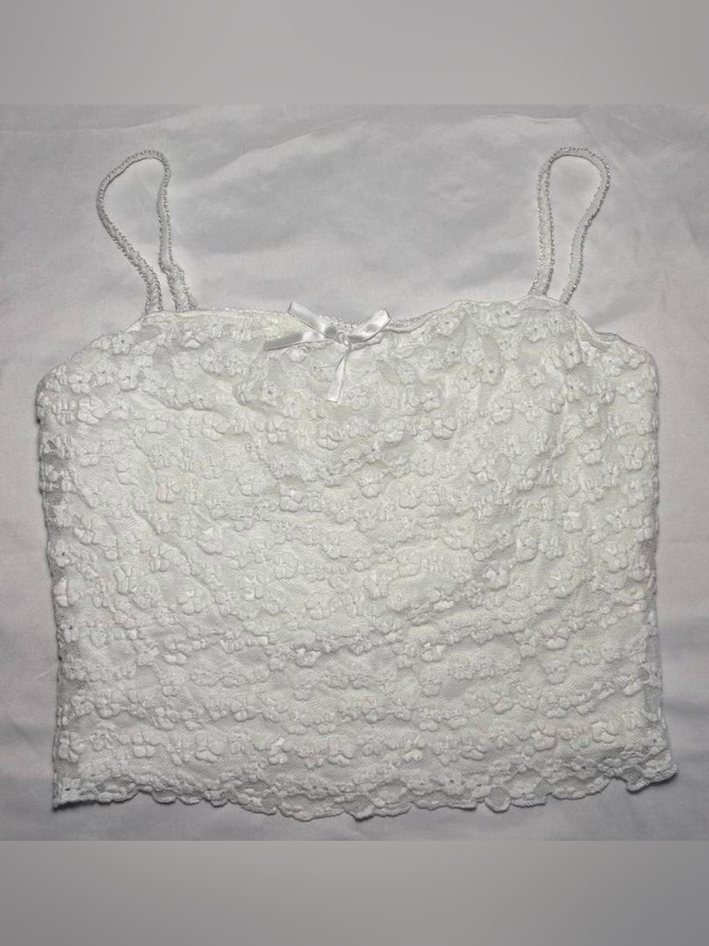 White Lace Floral Camisole Tank Top